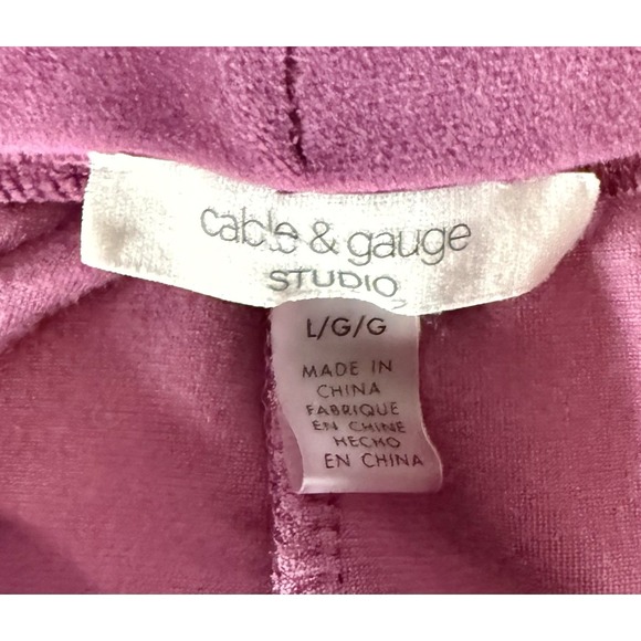 Cable & Gauge Studio Soft Velour Lounge Womens Plum Purple Jogger Pants Large L - Picture 4 of 7